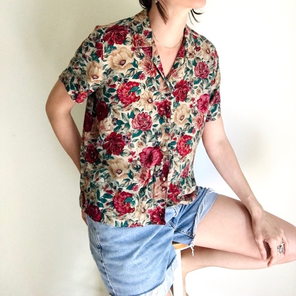 Vintage floral rayon button down - Picture 13 of 13